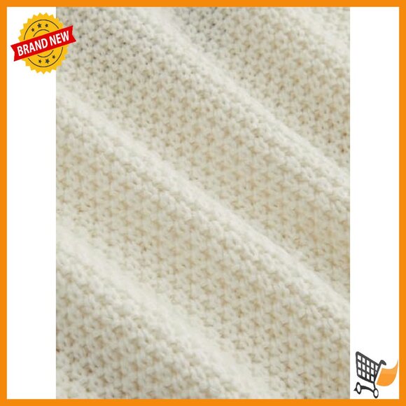 Oversized Cable Knit Sweater Vest V-Neck Sleeveless Pullover - Picture 5 of 8